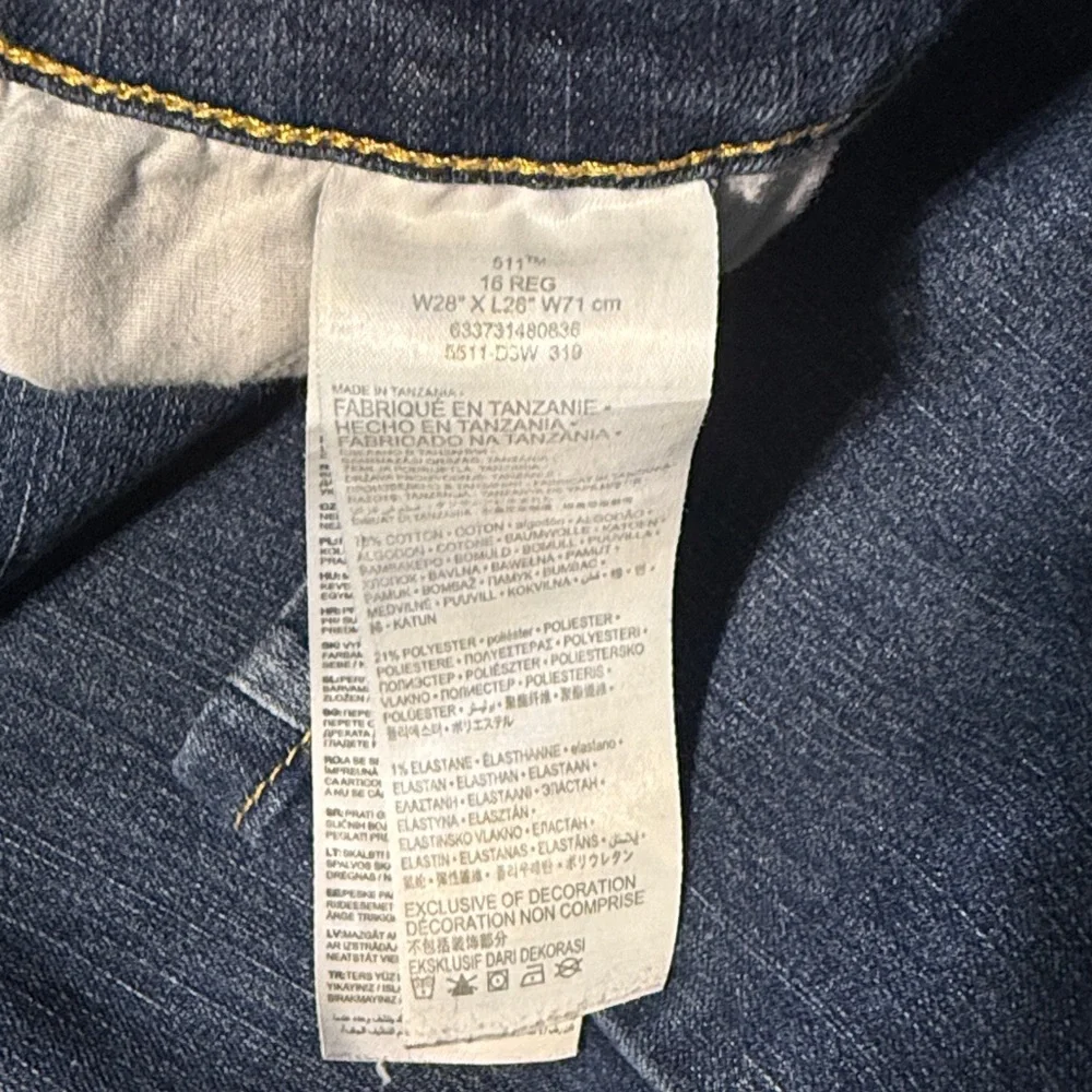 Levi Strauss Boy’s Blue Jeans, Size 16 28x28
